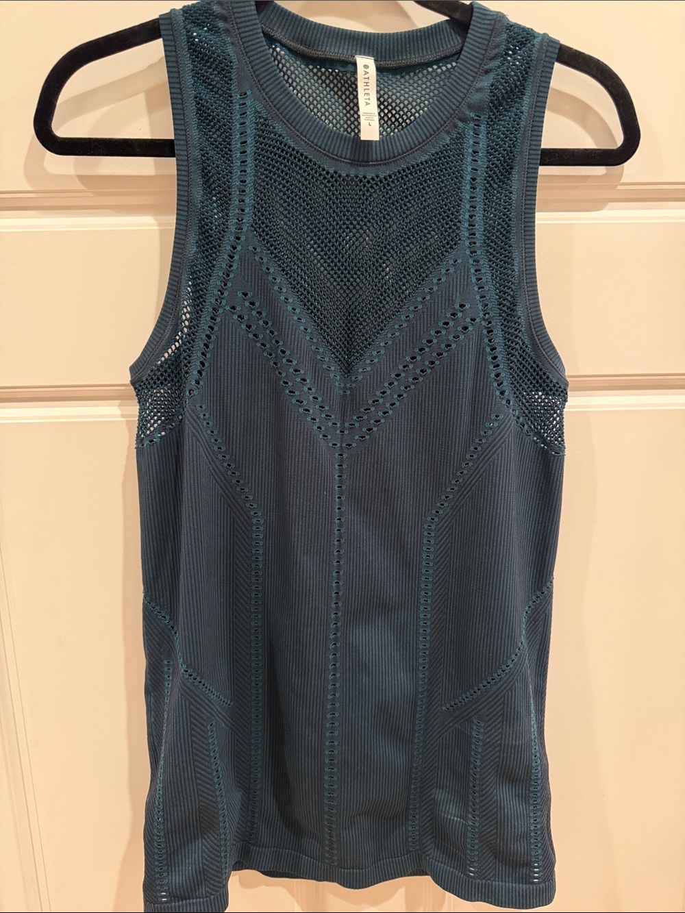 Athleta Oxygen Teal Performance Mesh-Panel Tank
